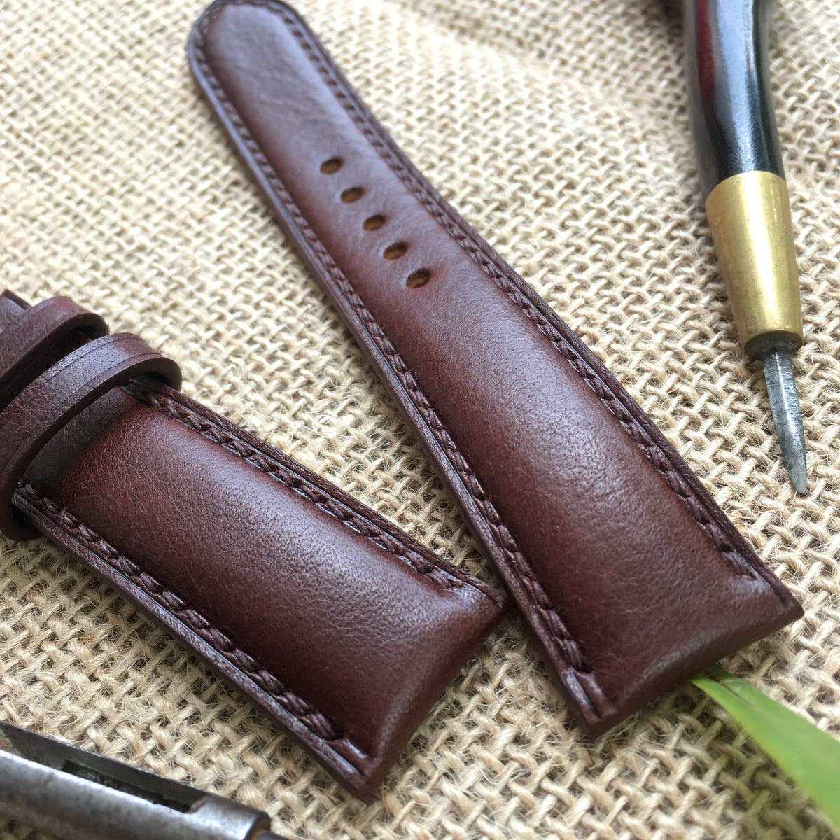 Brown Vachetta Leather Watch Strap – Handmade Quick Release