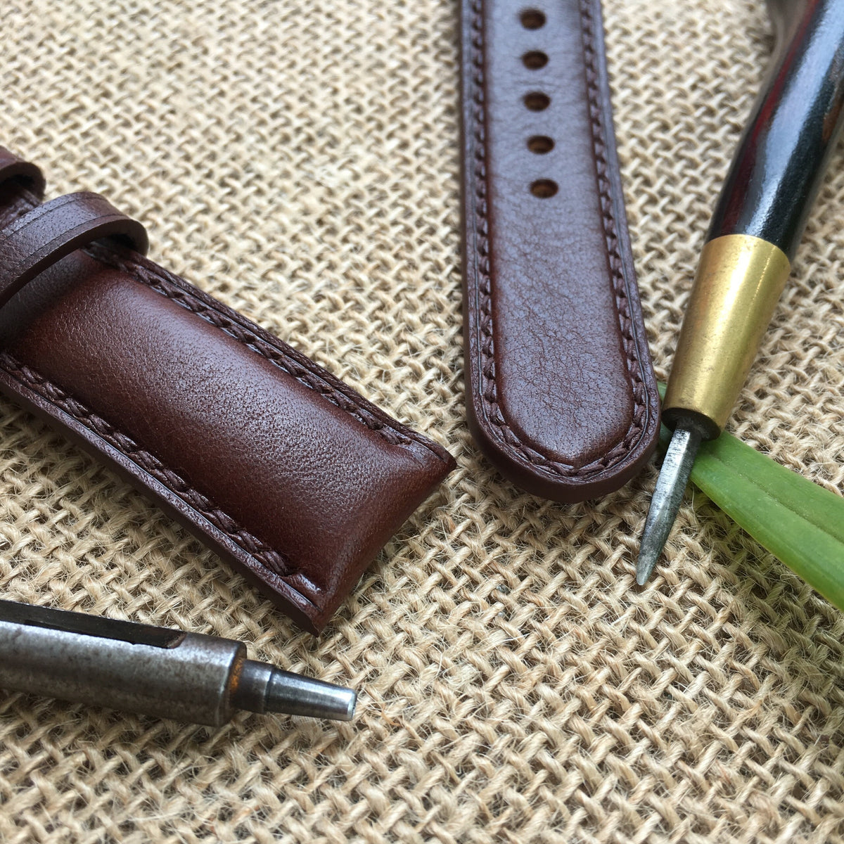 Brown Vachetta Leather Watch Strap – Handmade Quick Release