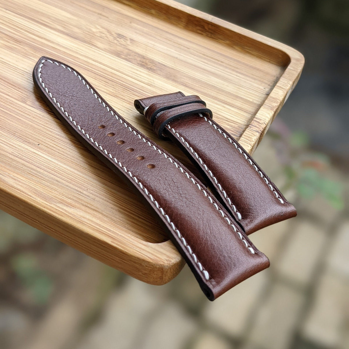 Brown Vachetta Leather Watch Strap – Handmade Personalized | 18mm to 24mm