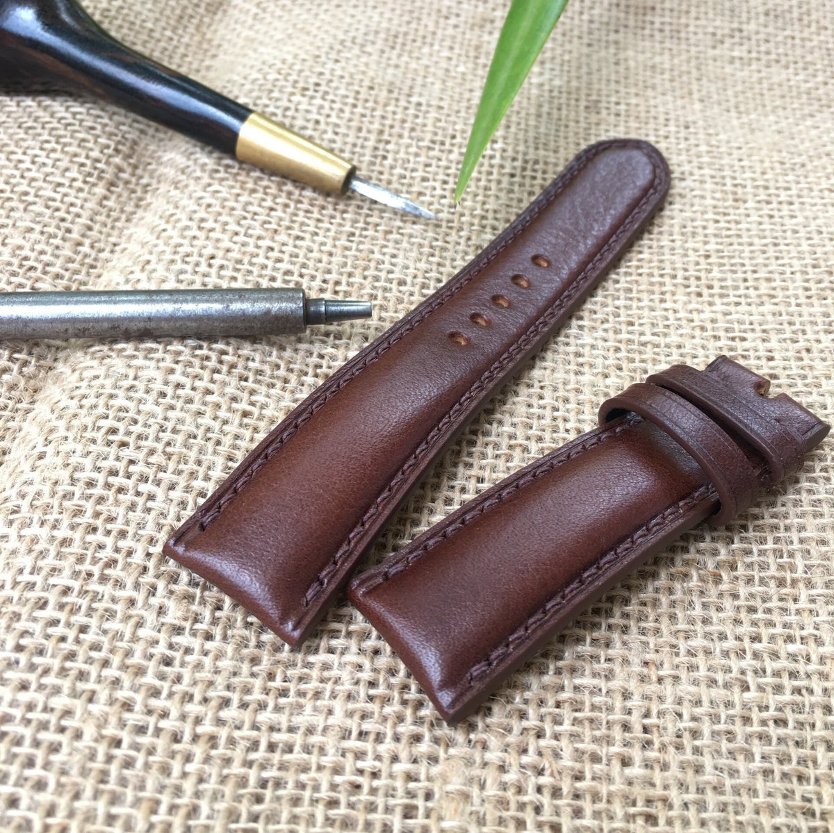 Brown Vachetta Leather Watch Strap – Handmade Quick Release