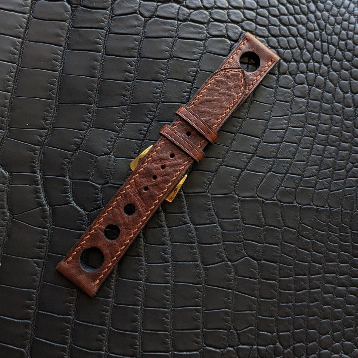 Brown Vachetta Leather Rally Watch Strap – Handmade