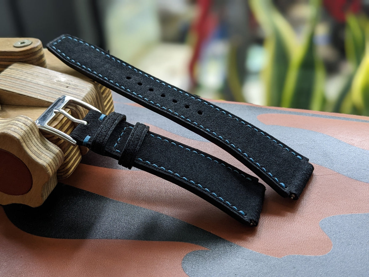 Handmade Suede Leather Watch Strap: Personalized Watch Band (18mm-24mm)