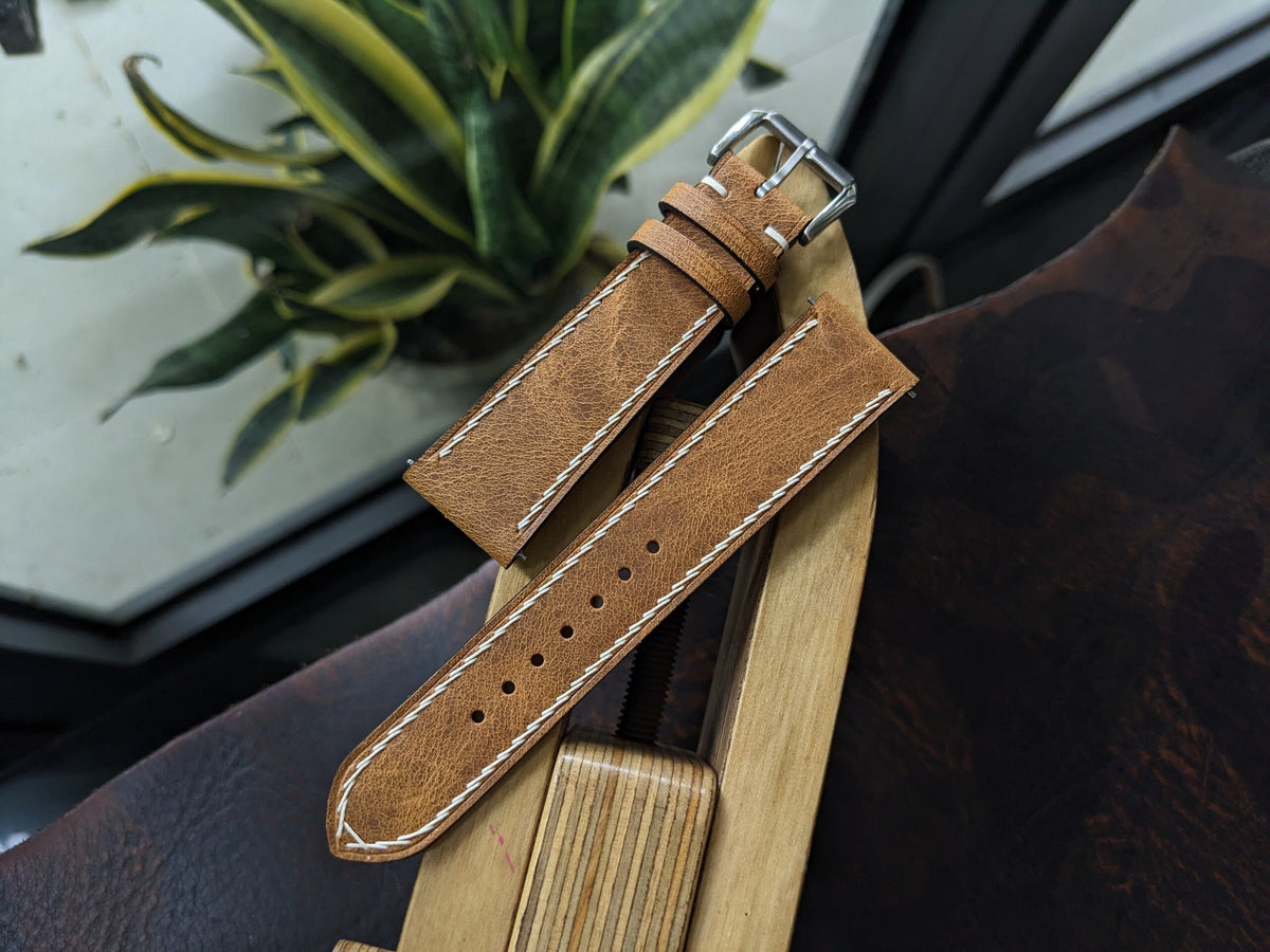 Crazy Horse Leather Watch Strap, Quick Release, Personalized Gift