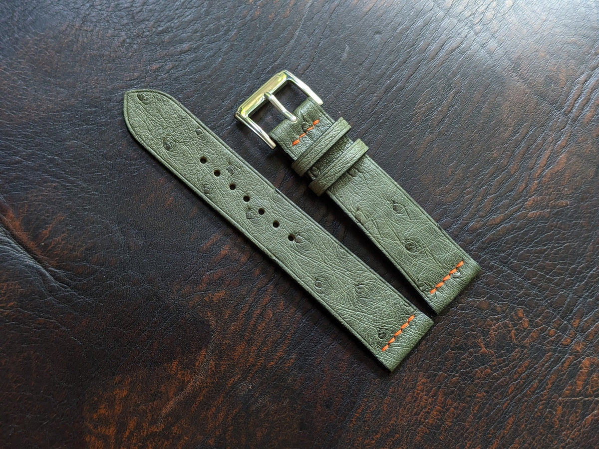 Ostrich Leather Watch Strap – Quick Release | Handmade | 18mm to 24mm