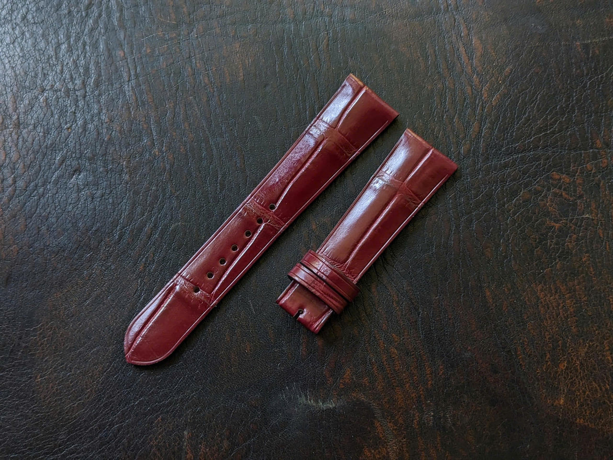 Bordeaux Alligator Watch Strap | Handcrafted Leather Band 18–24mm