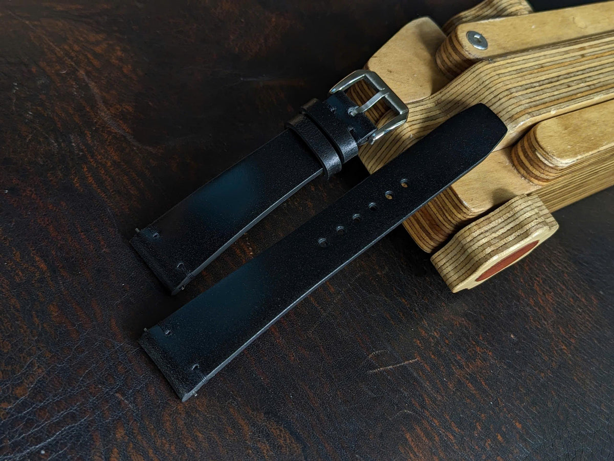 Shell Cordovan Watch Strap – Flat Style Shinki Hakiku Handmade Leather Band