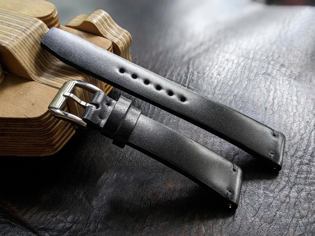 Shell Cordovan Watch Strap – Flat Style Shinki Hakiku Handmade Leather Band