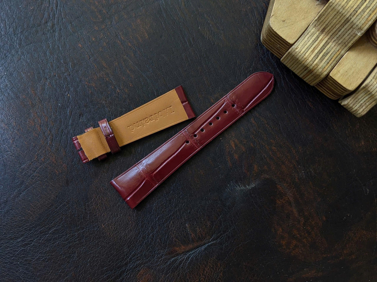 Bordeaux Alligator Watch Strap | Handcrafted Leather Band 18–24mm