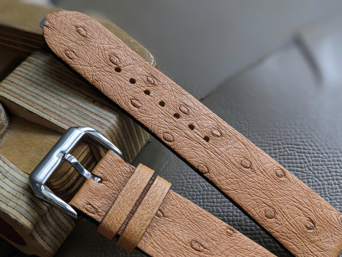 Brown Ostrich Quick Release Watch Band – Handmade Leather
