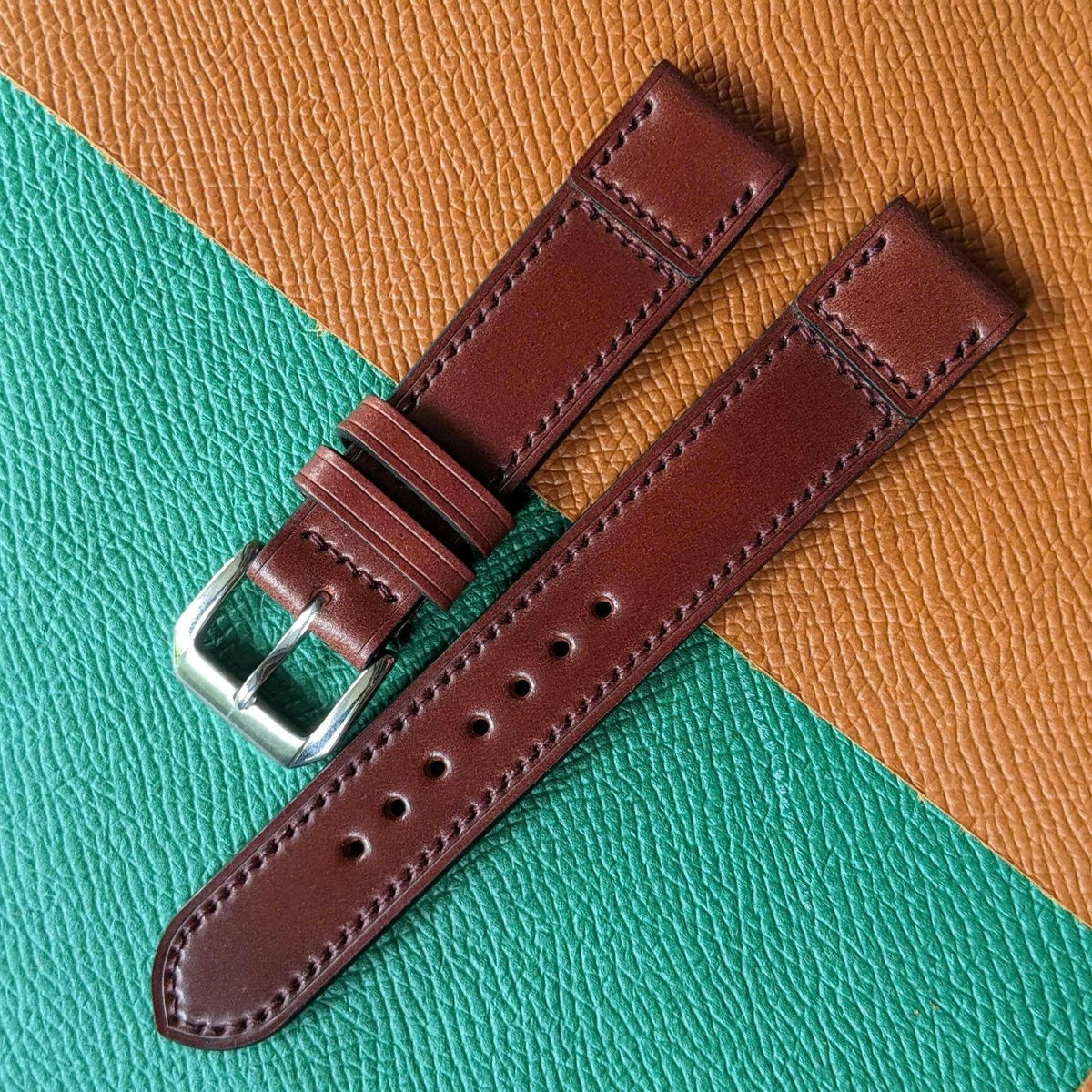 Shell Cordovan Watch Strap – Brown Handmade Leather Band