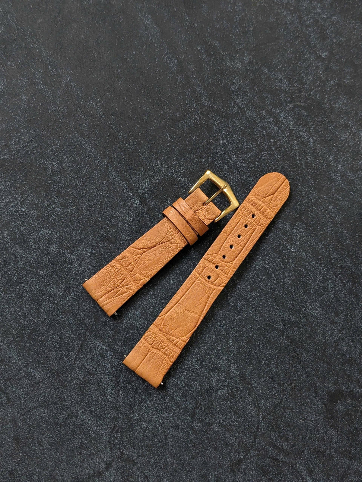 Handmade Tan Brown Alligator Leather Watch Strap with Quick Release Size 18mm - 24mm