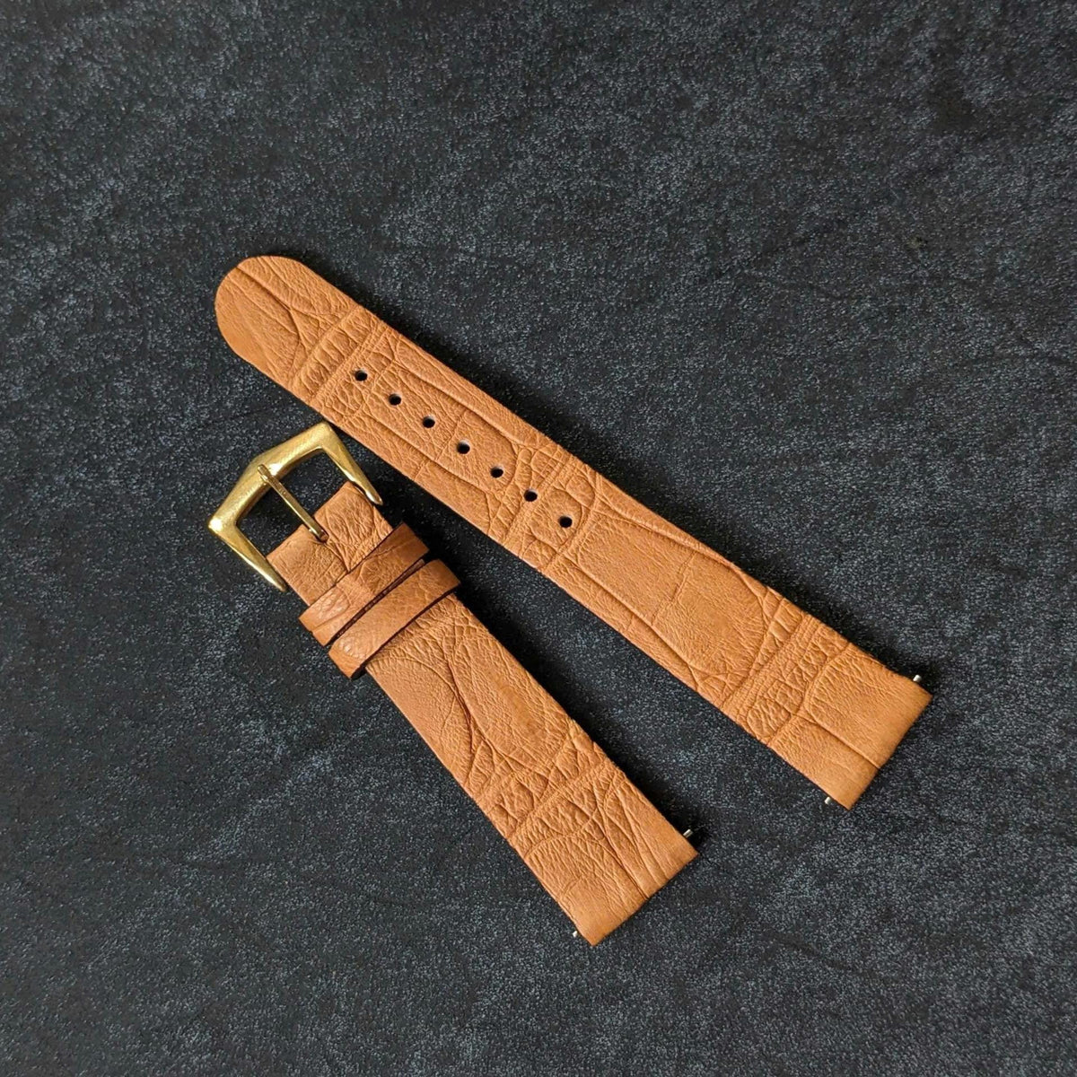 Handmade Tan Brown Alligator Leather Watch Strap with Quick Release Size 18mm - 24mm