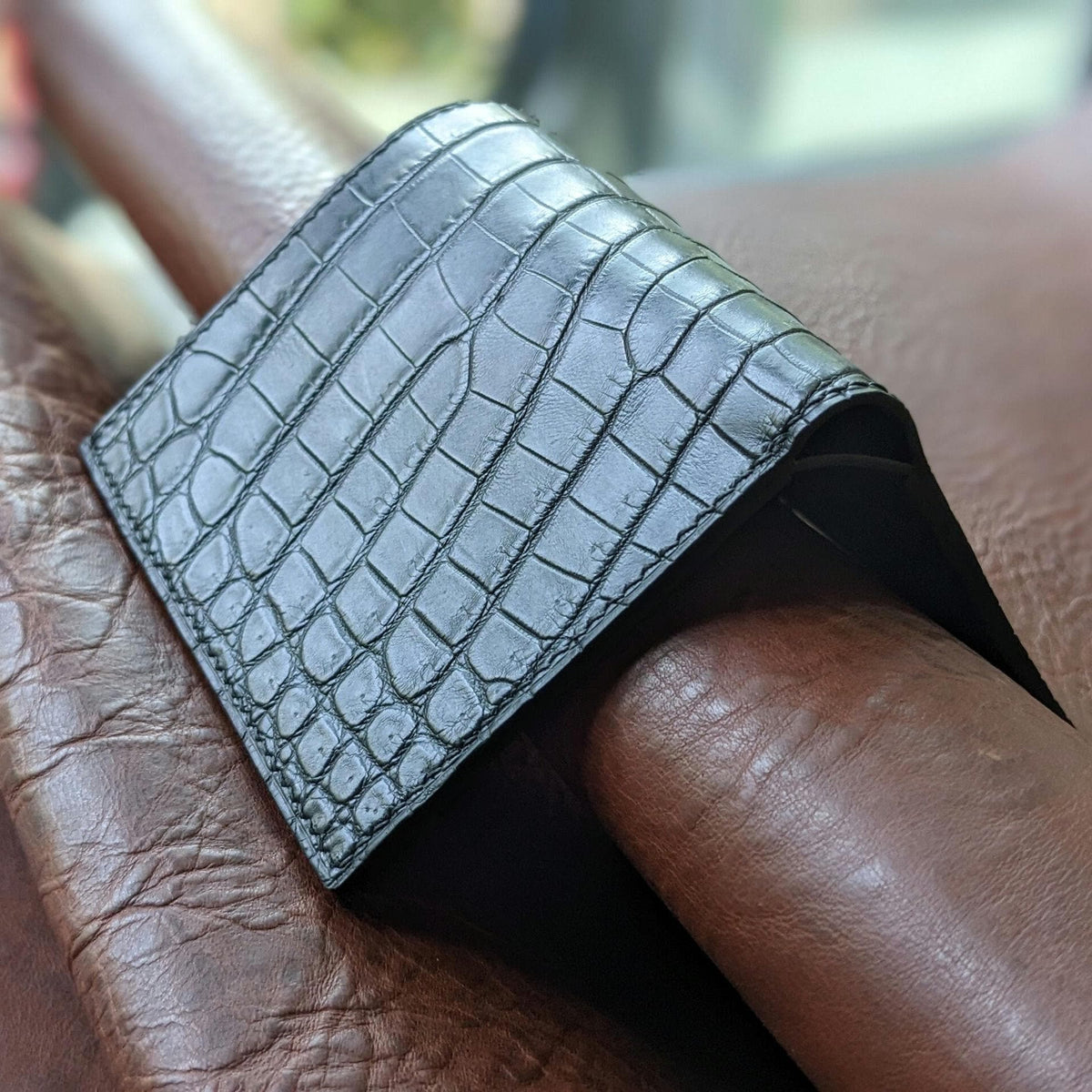 Croco Mini Wallet Leather Handmade I Customize Wallet