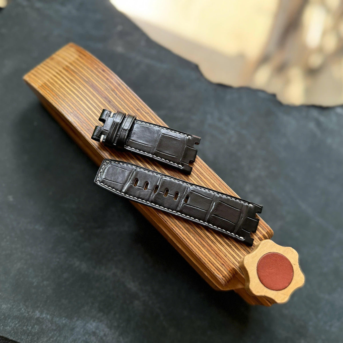 Black Ap Royal Oak Alligator Watch Strap