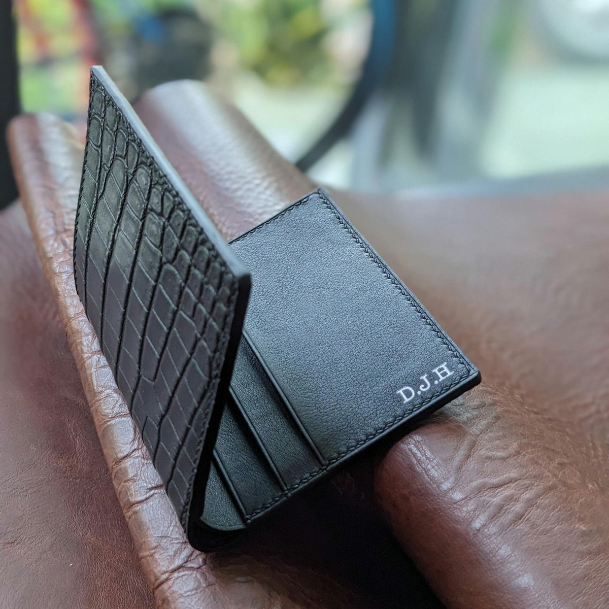 Croco Mini Wallet Leather Handmade I Customize Wallet