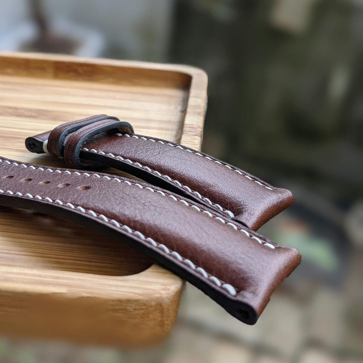 Brown Vachetta Leather Watch Strap – Handmade Personalized | 18mm to 24mm