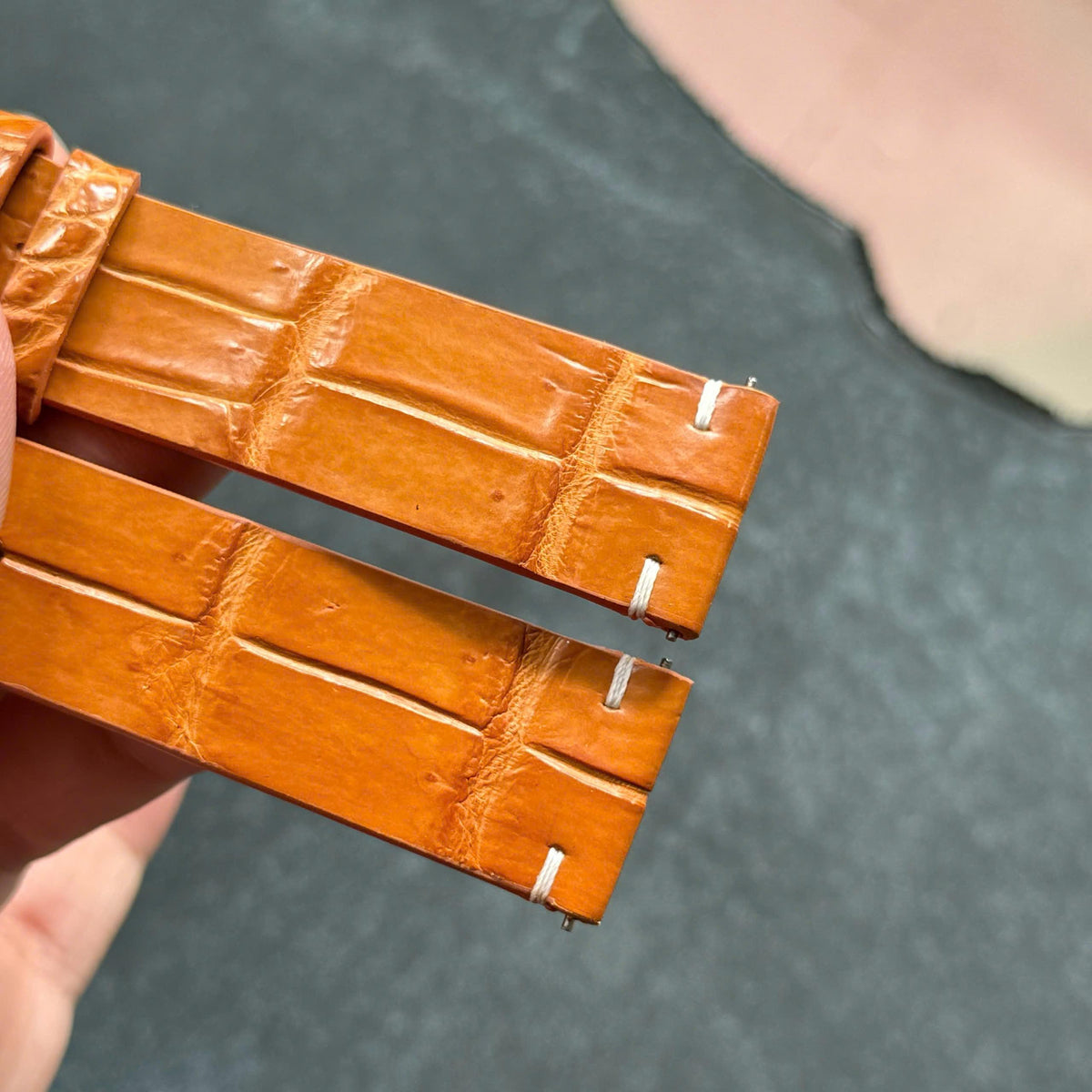 Tan Brown Alligator Leather Watch Strap (18mm-24mm)