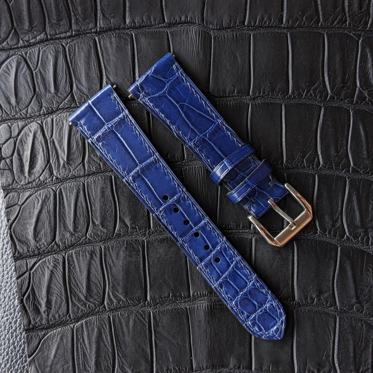 blue alligator watch strap