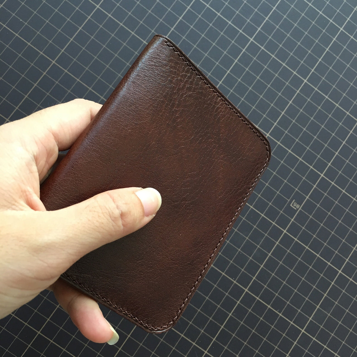 Handmade Vachetta Leather Mini Wallet - Personalized Gift