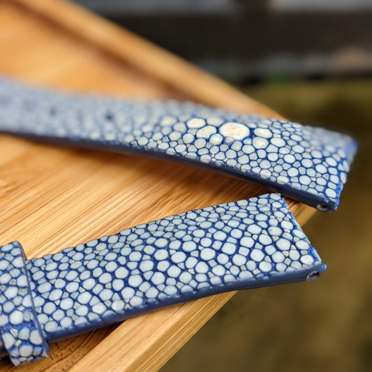 Blue Stingray Leather Watch Strap – Handmade Personalized | 18mm to 24mm