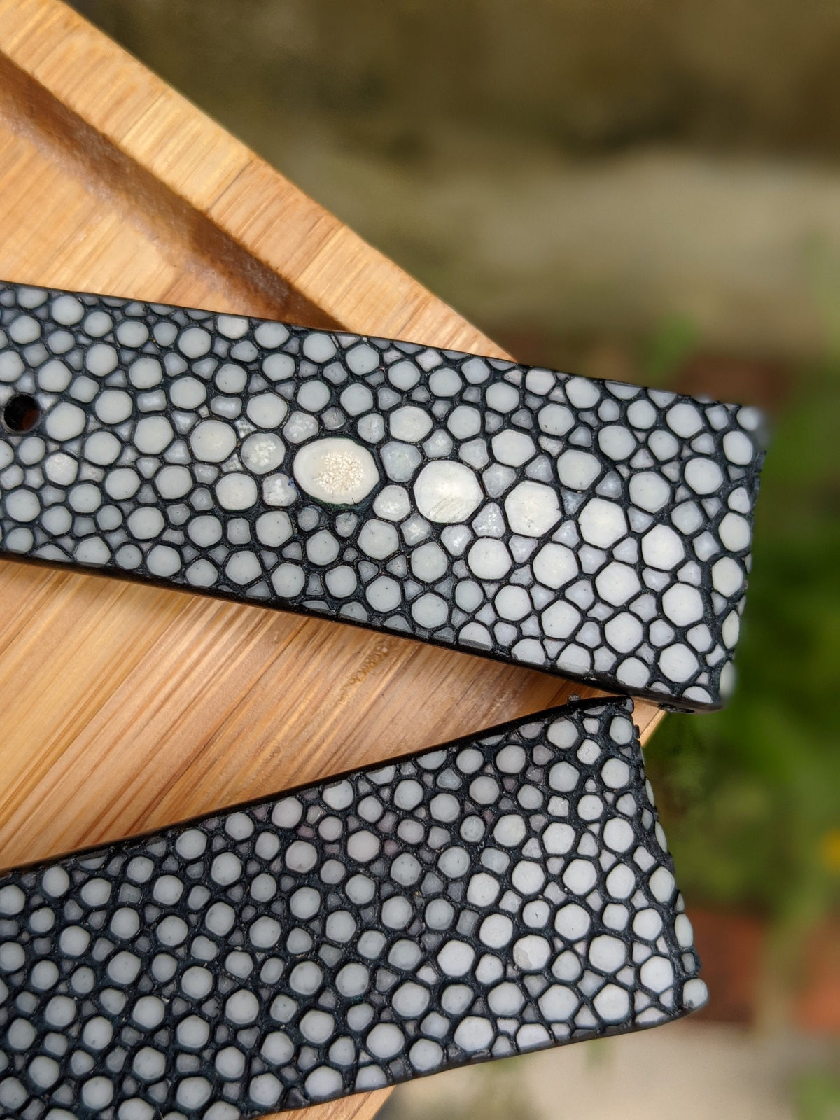 Handmade Black Stingray Leather Watch Band, Personalized Gift