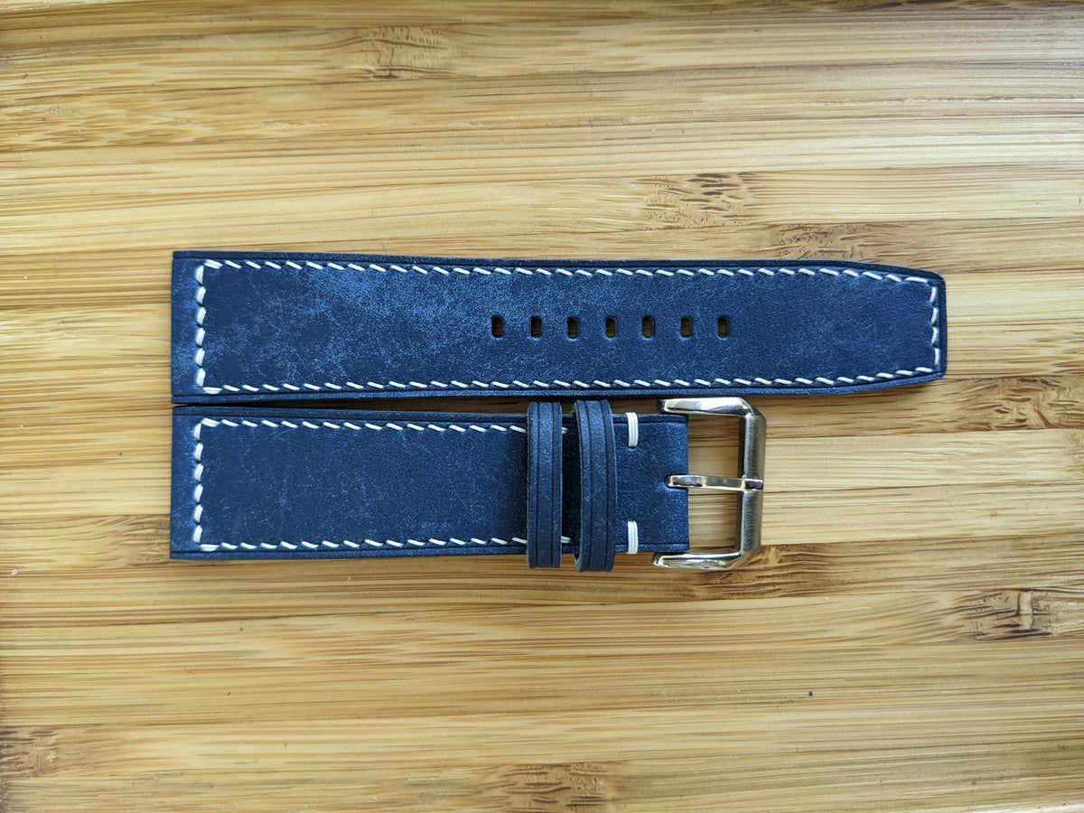 Maya Handmade Leather Watch Strap – Vintage Style, 16–24mm