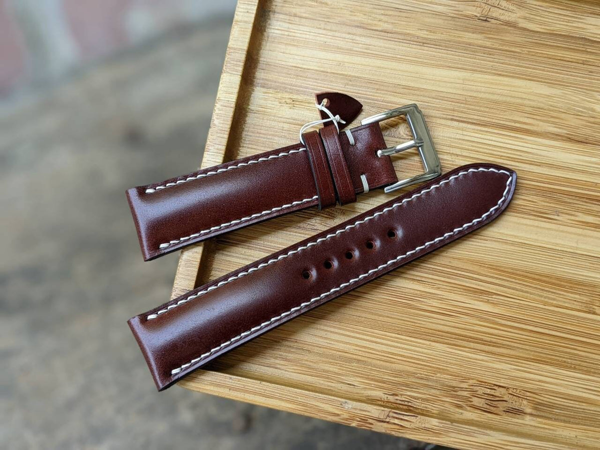 Brown Horween Shell Cordovan Watch Strap – Handmade | 18mm to 24mm