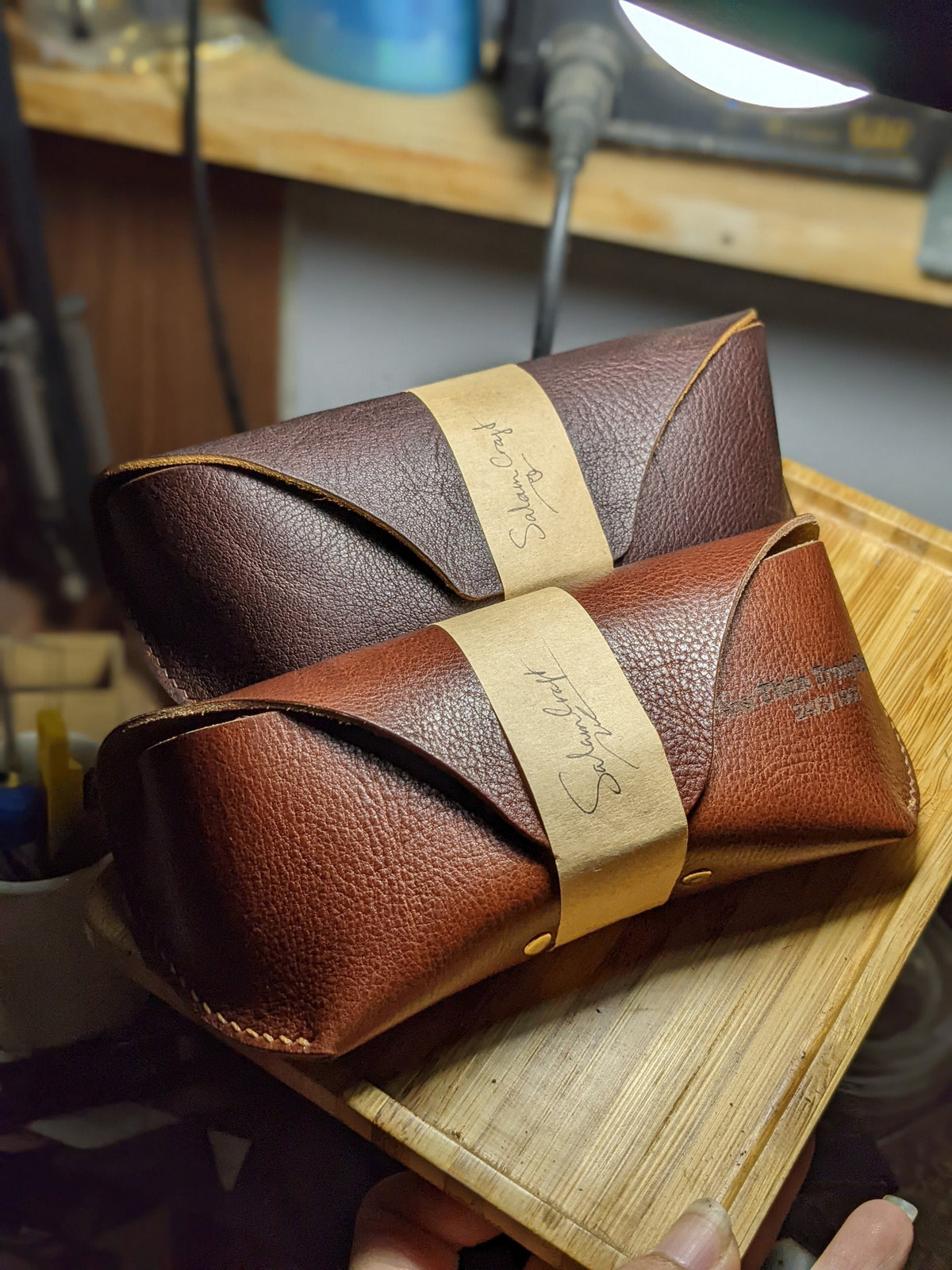 Personalized Leather Glasses Case: Monogrammed Eyeglass Holder