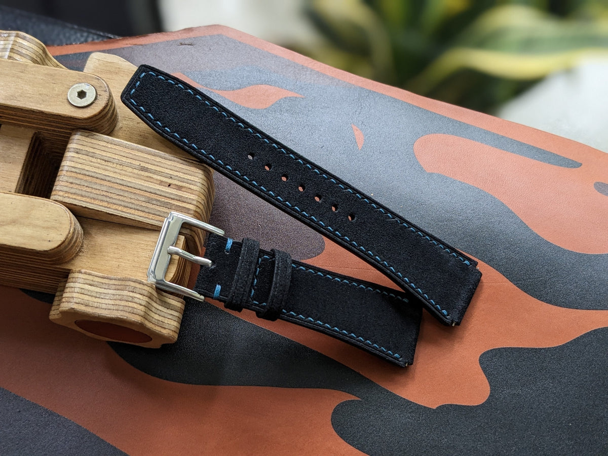 Handmade Suede Leather Watch Strap: Personalized Watch Band (18mm-24mm)