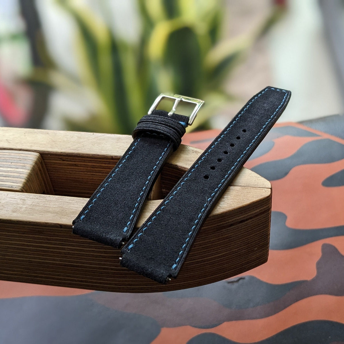 Handmade Suede Leather Watch Strap: Personalized Watch Band (18mm-24mm)