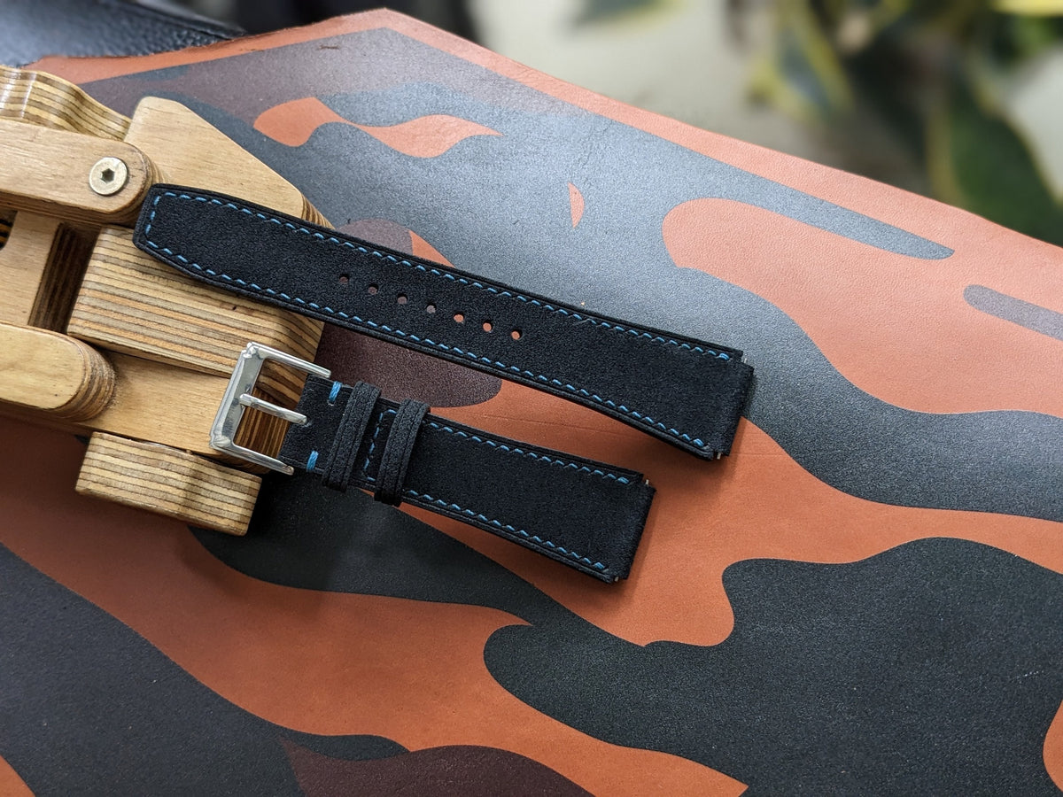 Handmade Suede Leather Watch Strap: Personalized Watch Band (18mm-24mm)