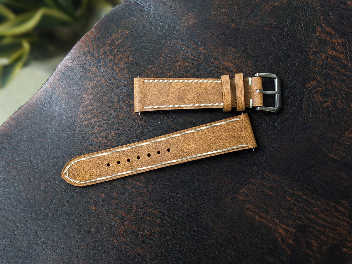 Crazy Horse Leather Watch Strap, Quick Release, Personalized Gift