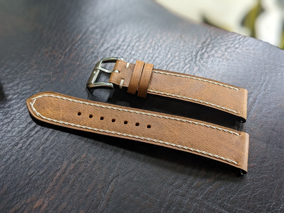 Crazy Horse Leather Watch Strap, Quick Release, Personalized Gift