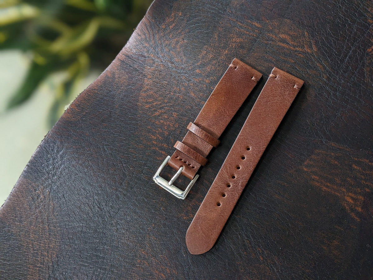 Genuine Vachetta Luxury Handmade Brown Vachetta Watch Strap size 18mm-24mm