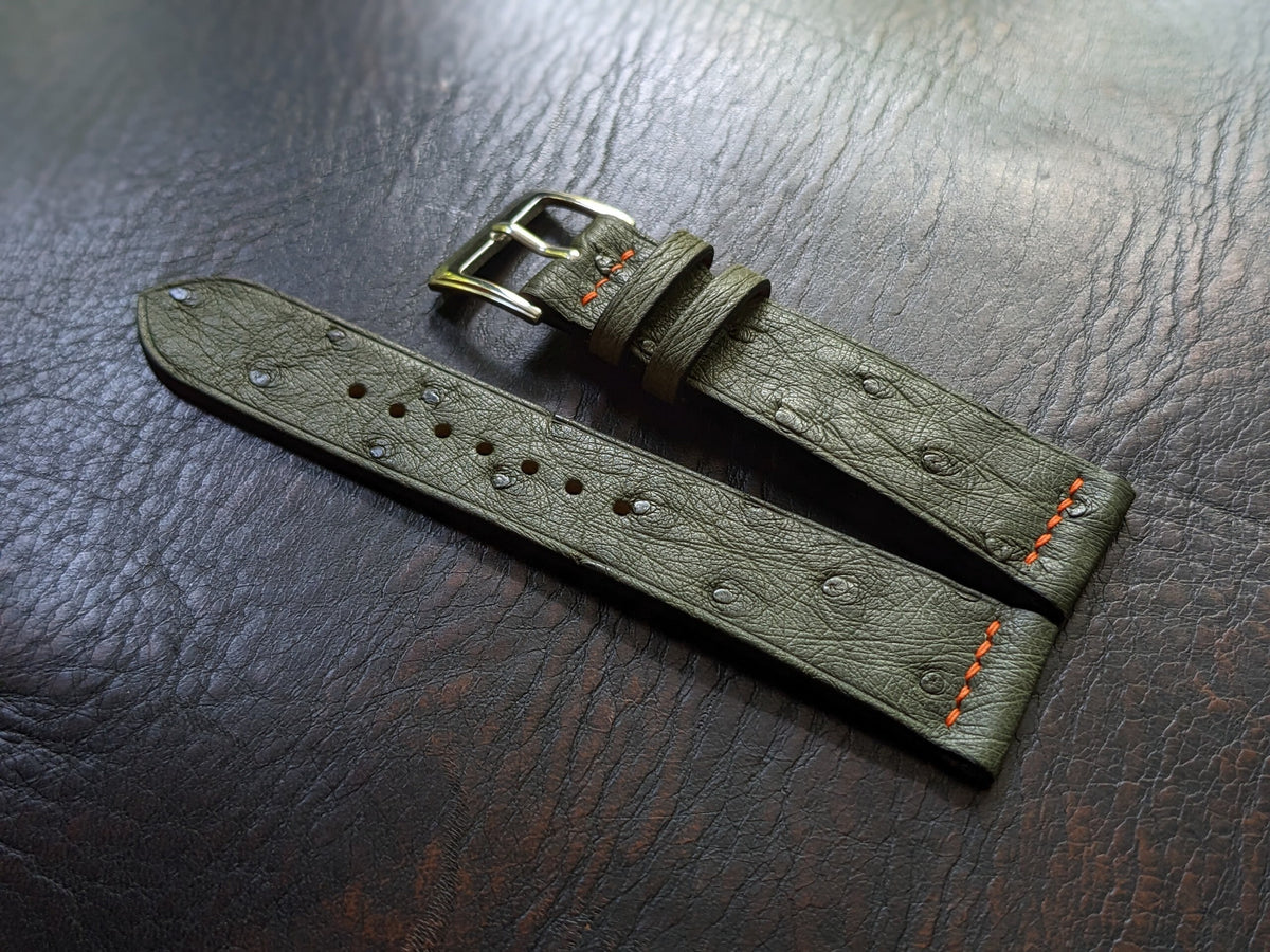 Ostrich Leather Watch Strap – Quick Release | Handmade | 18mm to 24mm