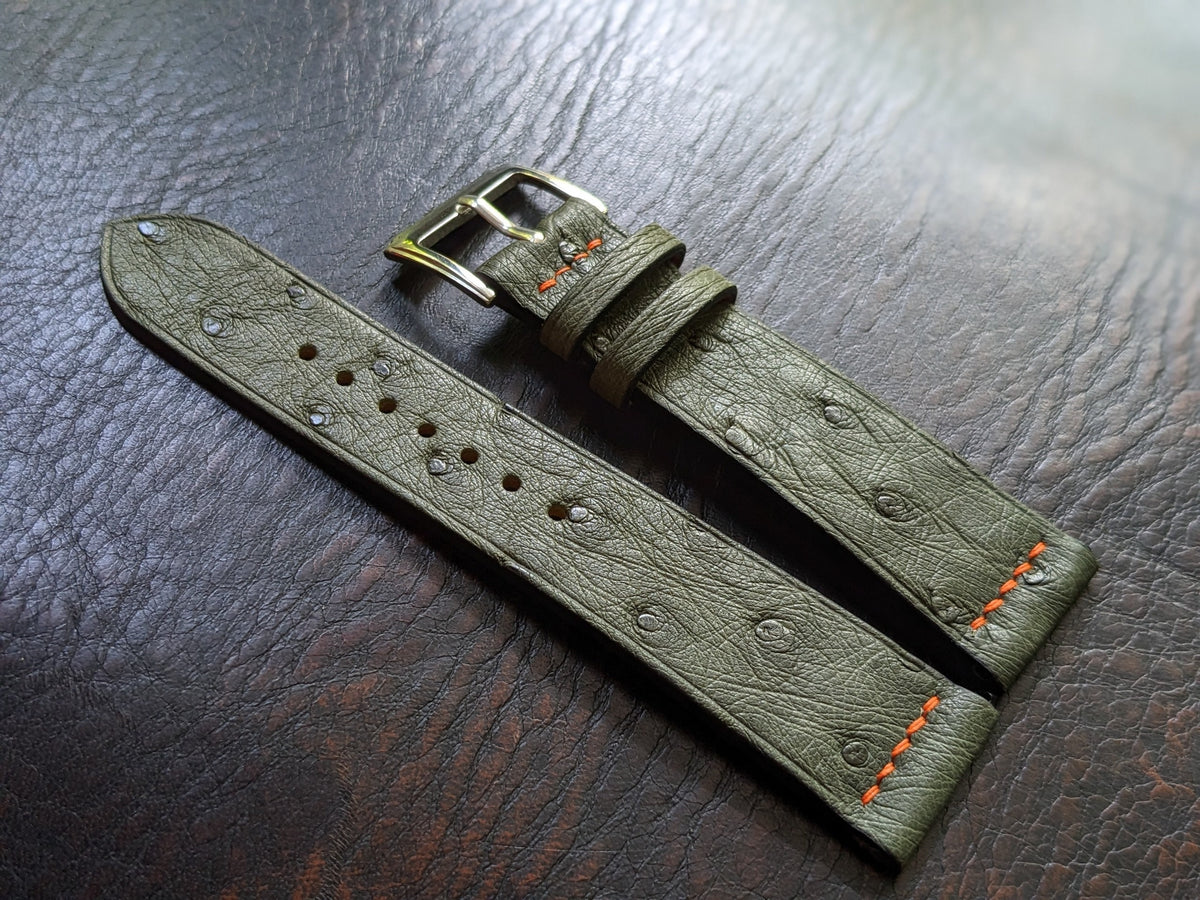 Ostrich Leather Watch Strap – Quick Release | Handmade | 18mm to 24mm