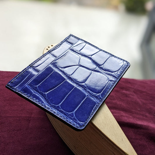 Handcrafted Alligator Leather Card Holder - Stylish Gift for Him - Personalized and Elegant