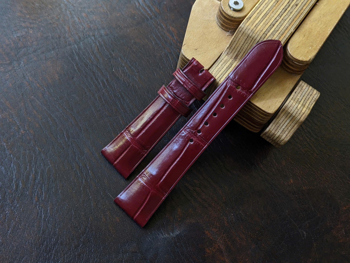 Bordeaux Alligator Watch Strap | Handcrafted Leather Band 18–24mm
