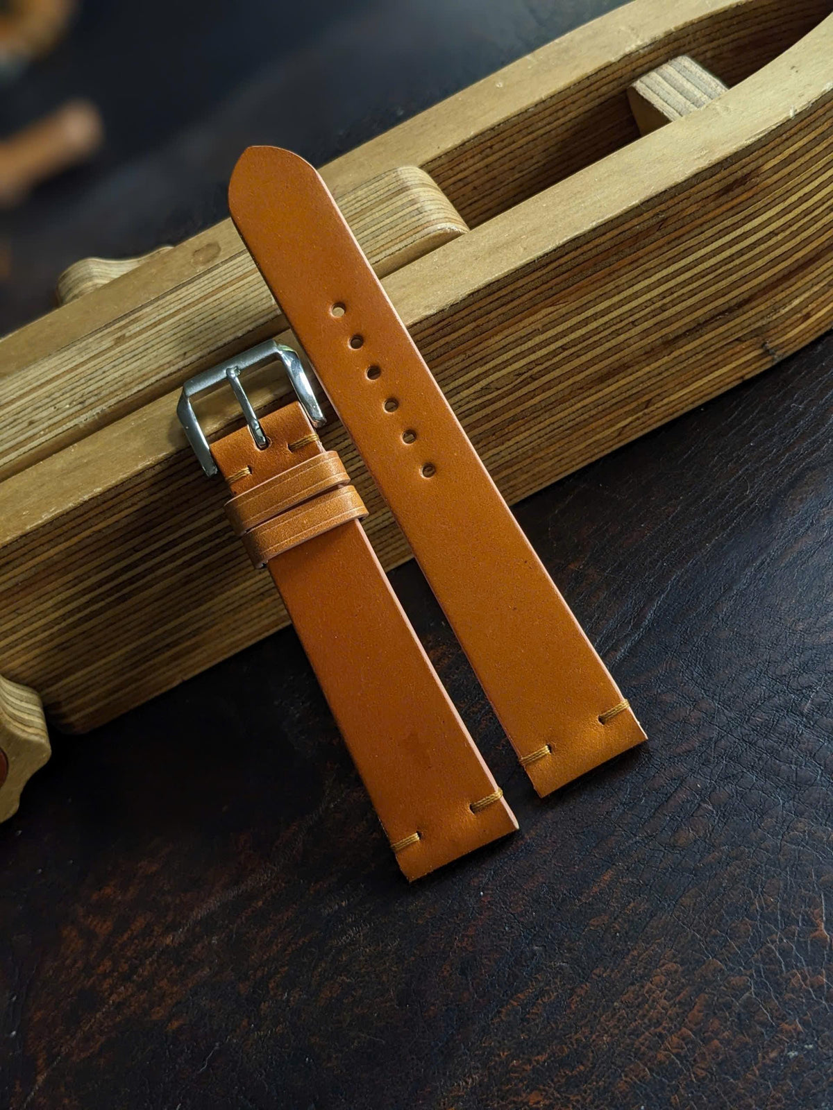 Whisky Shell Cordovan Watch Strap – Shinki Hakiku Leather | Handmade | 18mm to 24mm