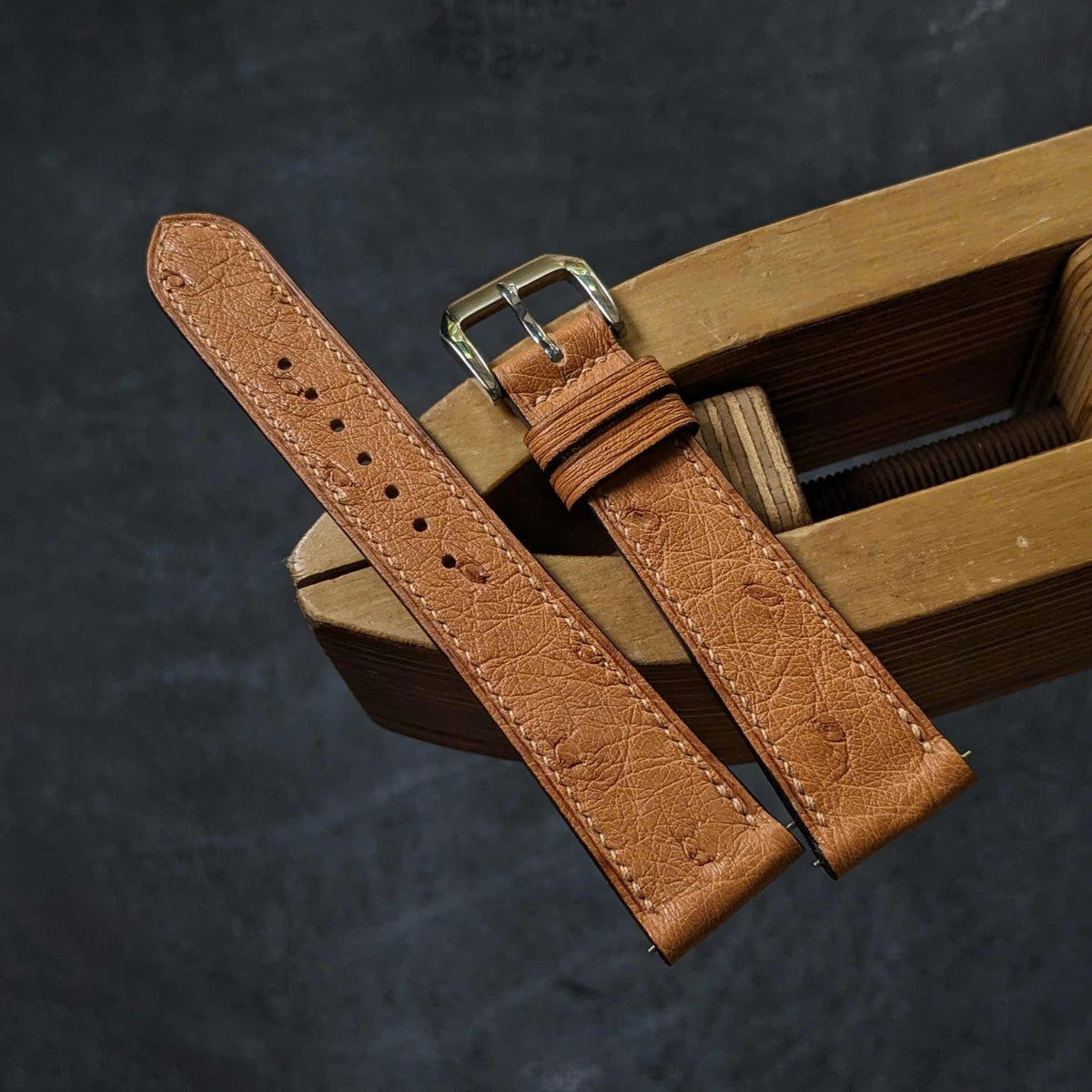 Brown Ostrich Leather Watch Strap – Quick Release | Handmade | 18mm to 24mm