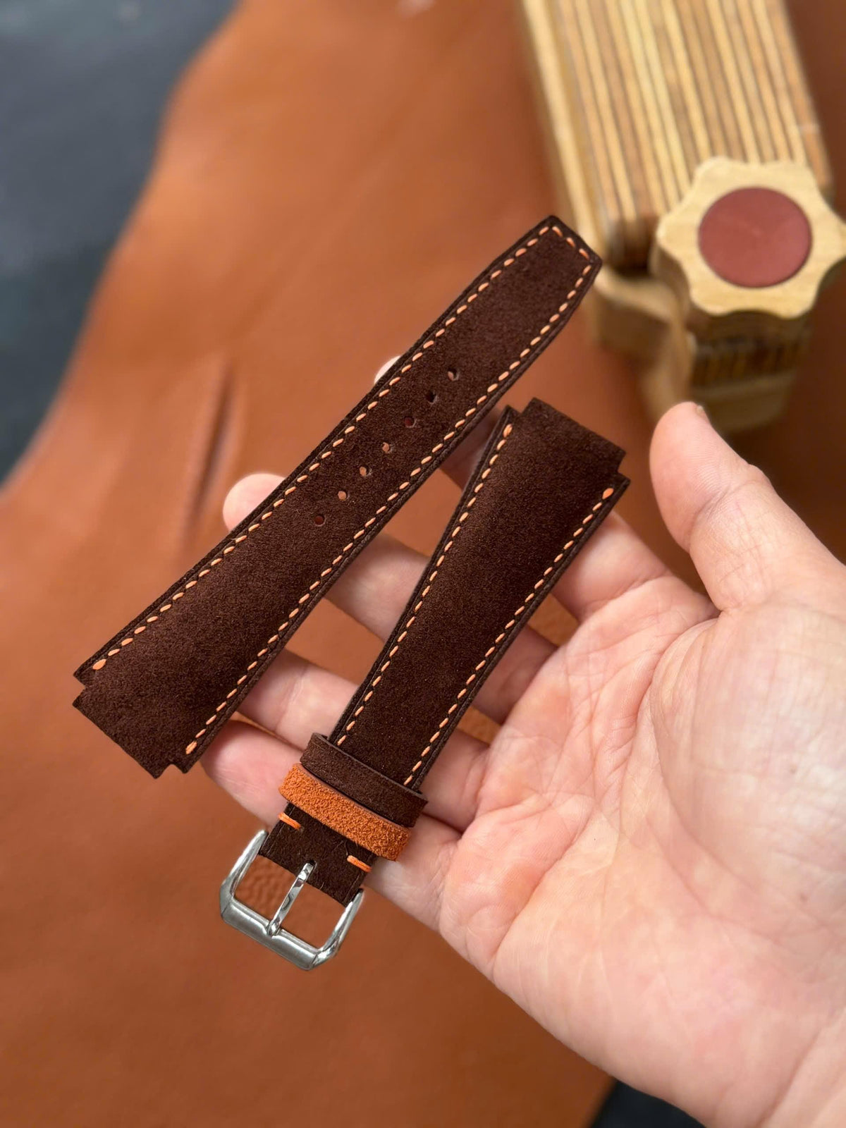 Custom-Made Suede Leather Watch Strap I Watch band size 18mm,20mm,22mm,24mm