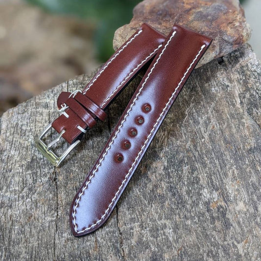 Brown Horween Shell Cordovan Watch Strap – Handmade | 18mm to 24mm