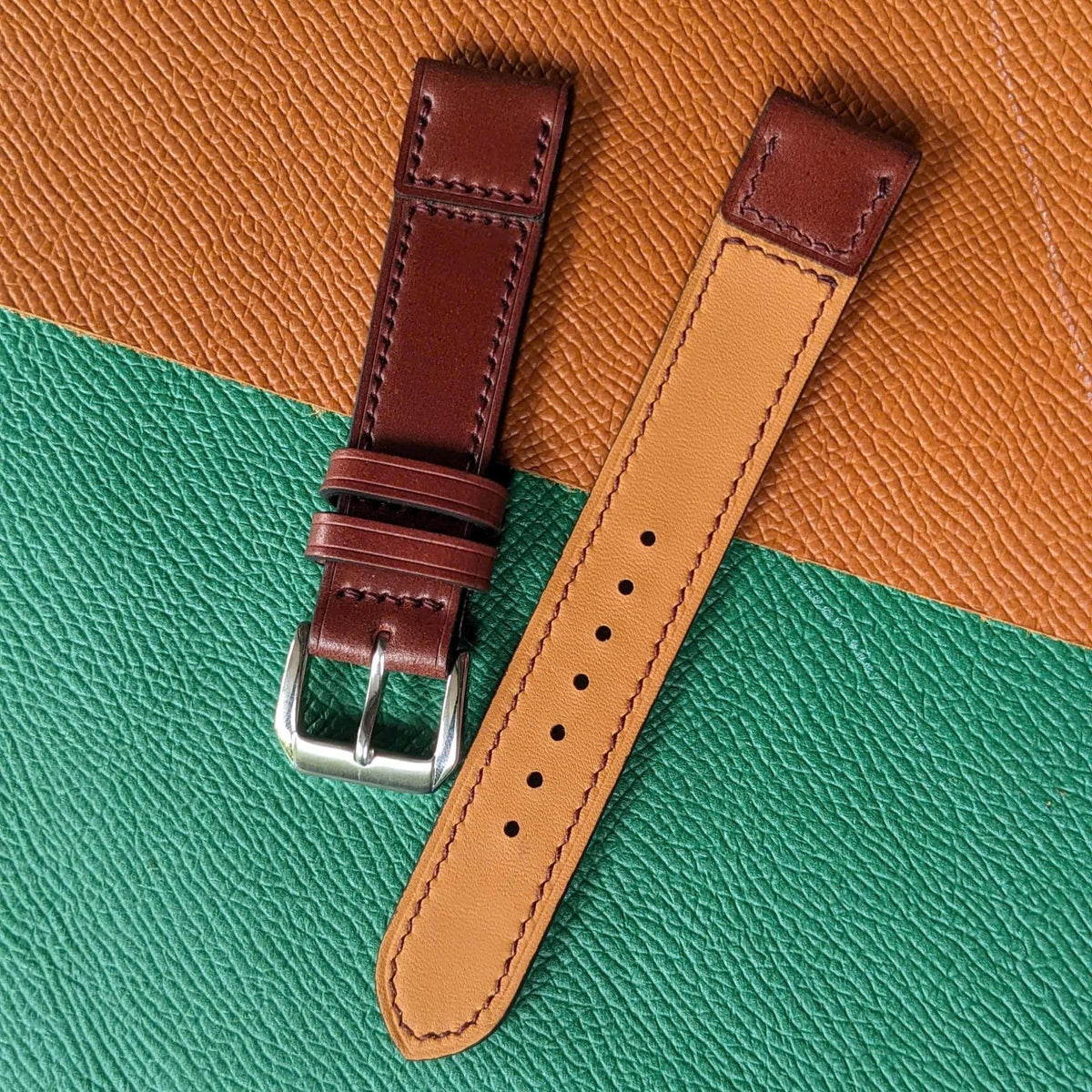 Shell Cordovan Watch Strap – Brown Handmade Leather Band