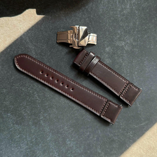 Shell Cordovan Watch Strap – Horween Color 8 Handmade Leather Band