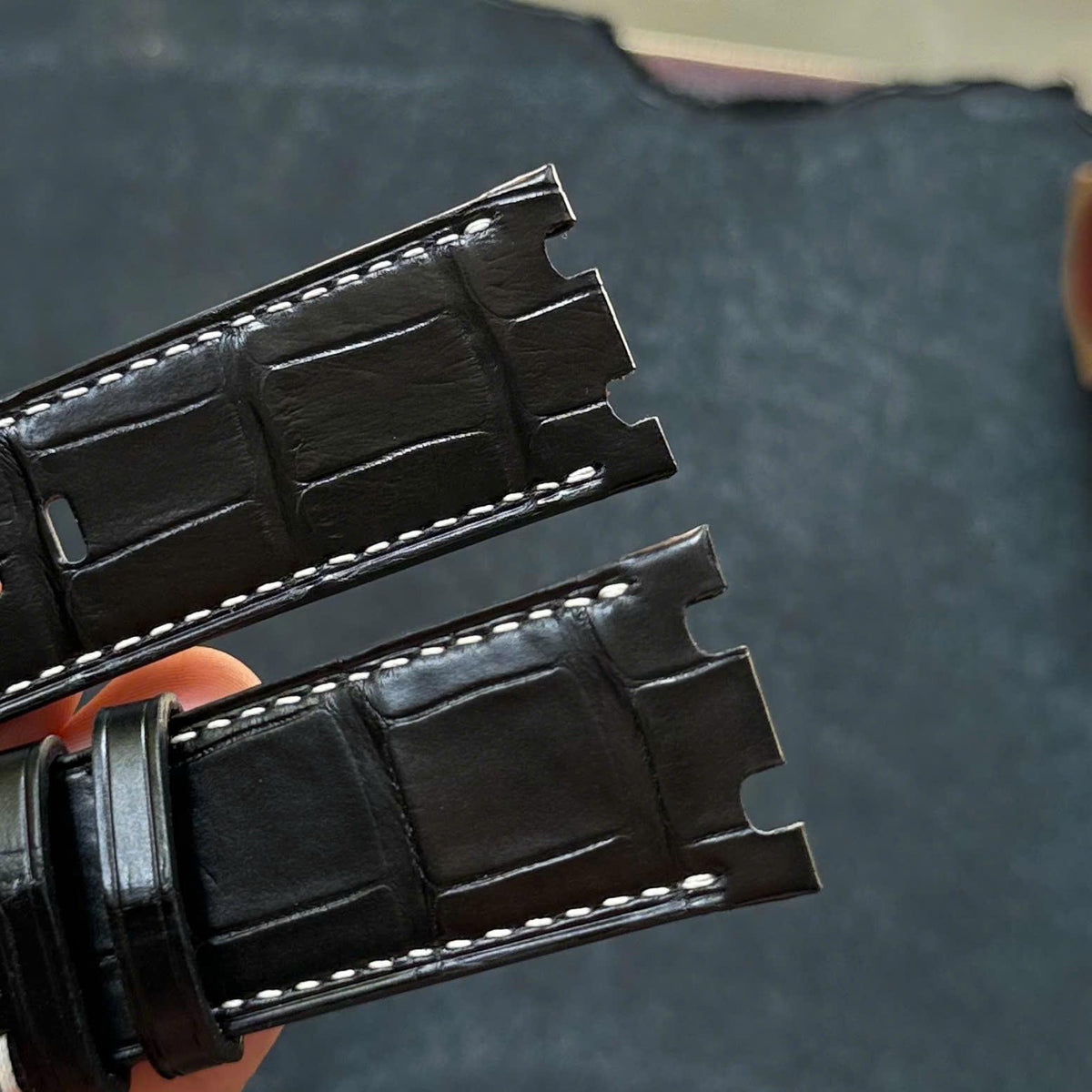 Black Ap Royal Oak Alligator Watch Strap