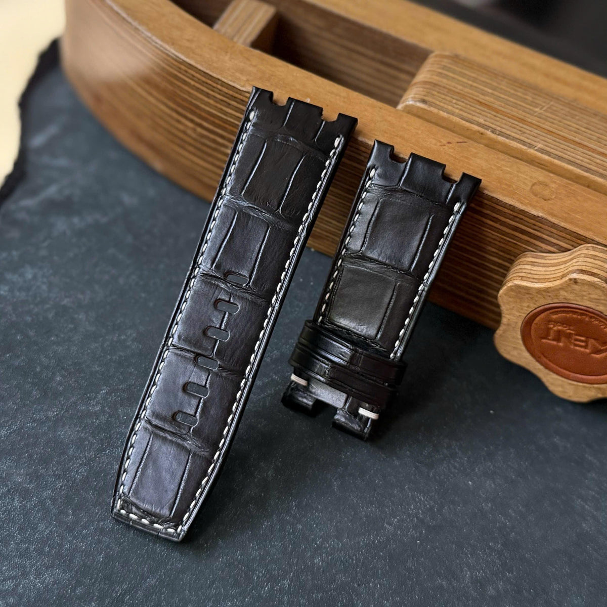 Black Ap Royal Oak Alligator Watch Strap