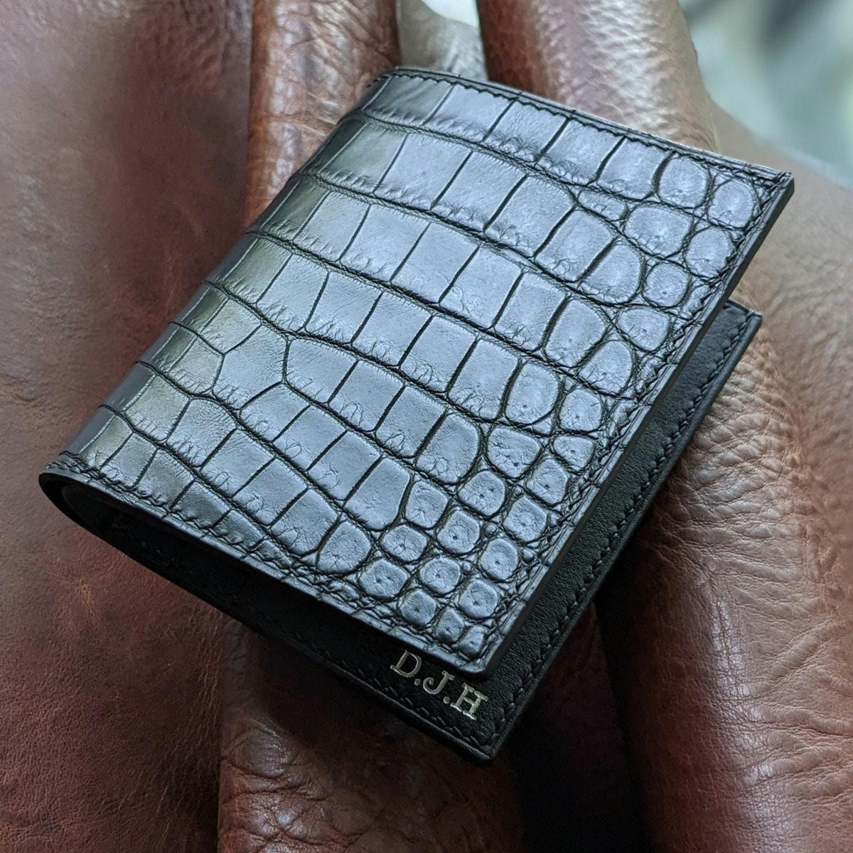 Croco Mini Wallet Leather Handmade I Customize Wallet