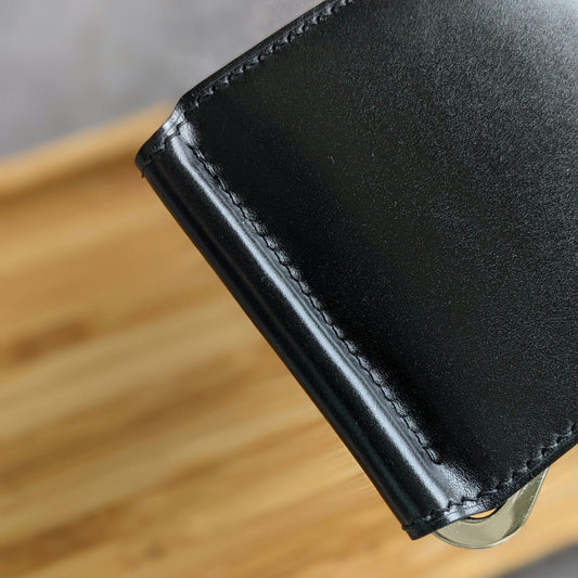 Handmade Shell Cordovan Leather Money Clip