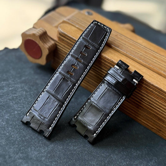 Black Ap Royal Oak Alligator Watch Strap