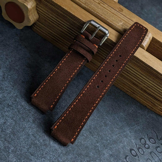 Brown Suede Watch Strap – Custom-Made with Mastrotto Lining